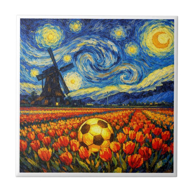 Netherlands Landmark and Landscape Soccer Tile (Front)