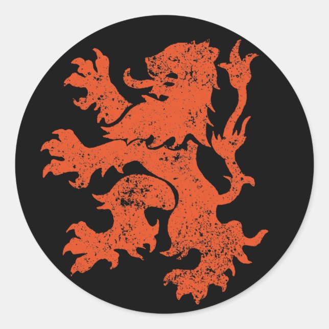 Netherlands Lion Classic Round Sticker (Front)