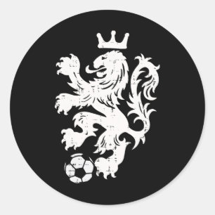 Netherlands Lion Dutch Orange Soccer Fan Men Women Classic Round Sticker