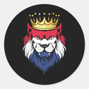Netherlands Lion King Flag Classic Round Sticker
