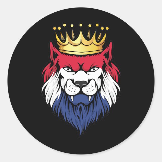 Netherlands  Lion King Flag Classic Round Sticker (Front)