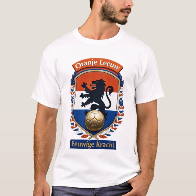 Netherlands Lion Thunder, Dutch Flag Majesty Gift T-Shirt (Front)