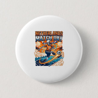 Netherlands Match Day Skeleton Striker Nations Hig 6 Cm Round Badge