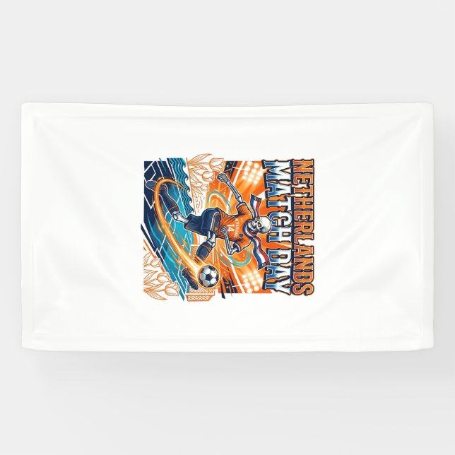 Netherlands Match Day Skeleton Striker Nations Hig Banner (Horizontal)