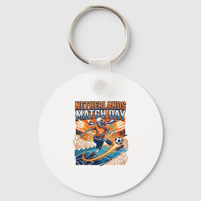 Netherlands Match Day Skeleton Striker Nations Hig Key Ring (Front)