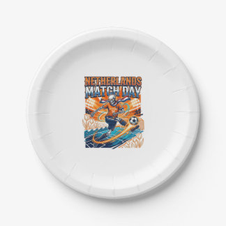 Netherlands Match Day Skeleton Striker Nations Hig Paper Plate