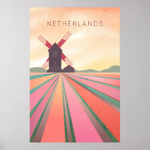 Netherlands Minimal Travel Poster