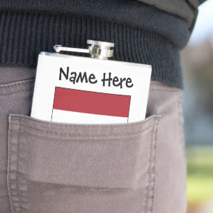 Netherlands Netherlander Flag Black Personalised Hip Flask