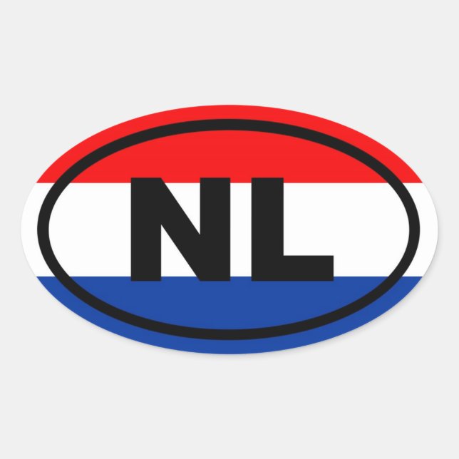 Netherlands NL European Oval Sticker (Front)