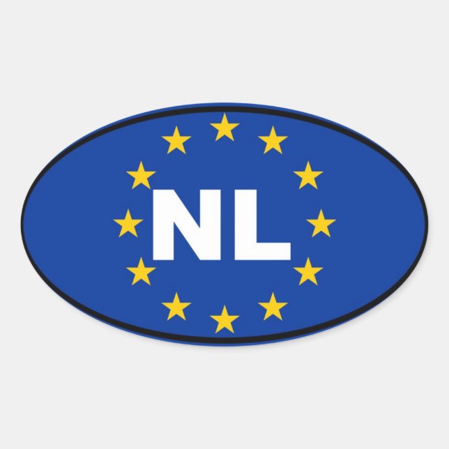 Netherlands NL European Union Oval Sticker (Front)