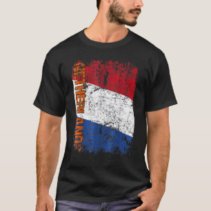 NETHERLANDS Orange Big Flag Vintage Distressed T-Shirt