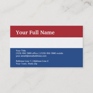 Netherlands Plain Flag Business Card