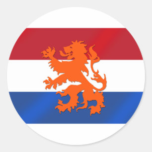 Netherlands Rampant lion Netherlands flag Classic Round Sticker
