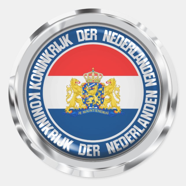 Netherlands Round Emblem Classic Round Sticker (Front)