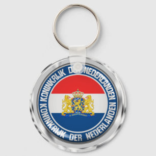 Netherlands Round Emblem Key Ring