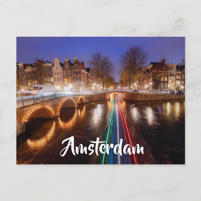 Netherlands Scenic Waterways Amsterdam Postcard (Front)
