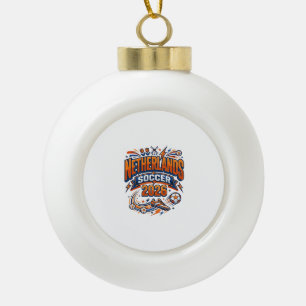 Netherlands Soccer 2026 Soccer Bold Country Typogr Ceramic Ball Christmas Ornament
