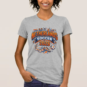 Netherlands Soccer 2026 Soccer Bold Country Typogr T-Shirt