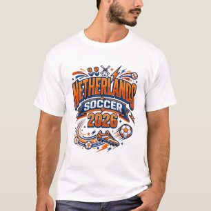 Netherlands Soccer 2026 Soccer Bold Country Typogr T-Shirt