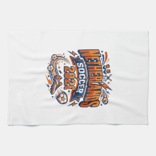 Netherlands Soccer 2026 Soccer Bold Country Typogr Tea Towel