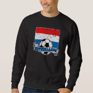 Netherlands SOCCER BALL AND FLAG DISTRESSED Sweatshirt