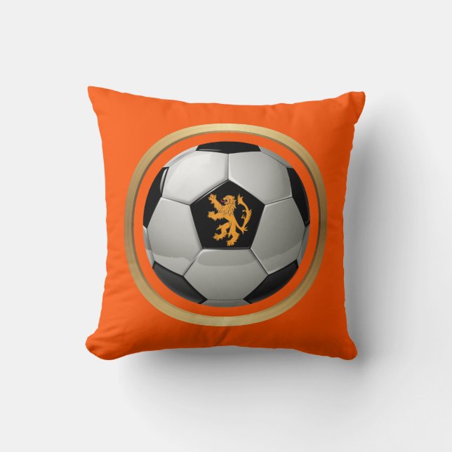 Netherlands Soccer Ball,Dutch Lion on Orange Cushion (Front)