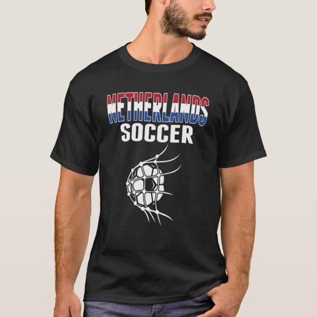 Netherlands Soccer Ball In Net  Dutch Football Sup T-Shirt (Front)