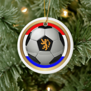 Netherlands Soccer Ball Sports Ceramic Tree Decoration