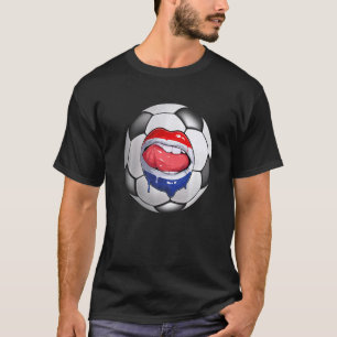 Netherlands Soccer Fan Dutch Flag Mouth   T-Shirt