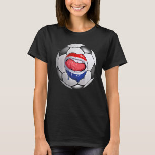 Netherlands Soccer Fan Dutch Flag Mouth   T-Shirt