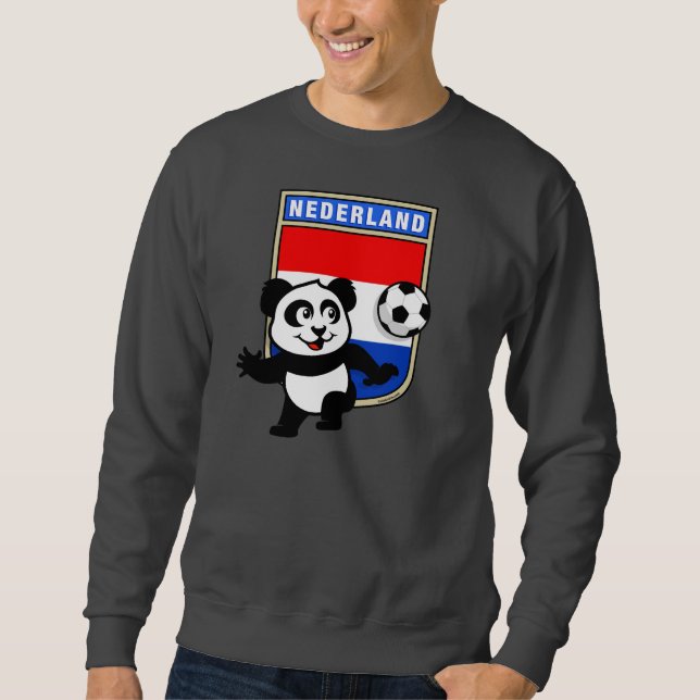 Netherlands Soccer Panda (dark shirts) Sweatshirt (Front)
