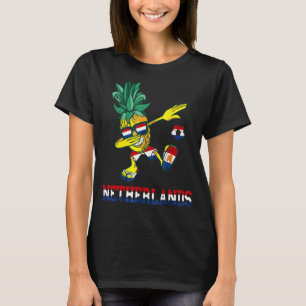 Netherlands Soccer Player Pineapple Dutch Flag Dut T-Shirt