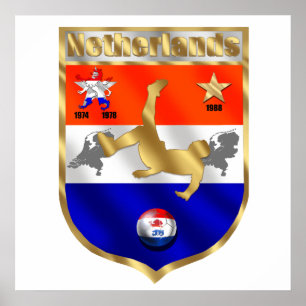 Netherlands  Soccer player voetbal sheild emblem Poster