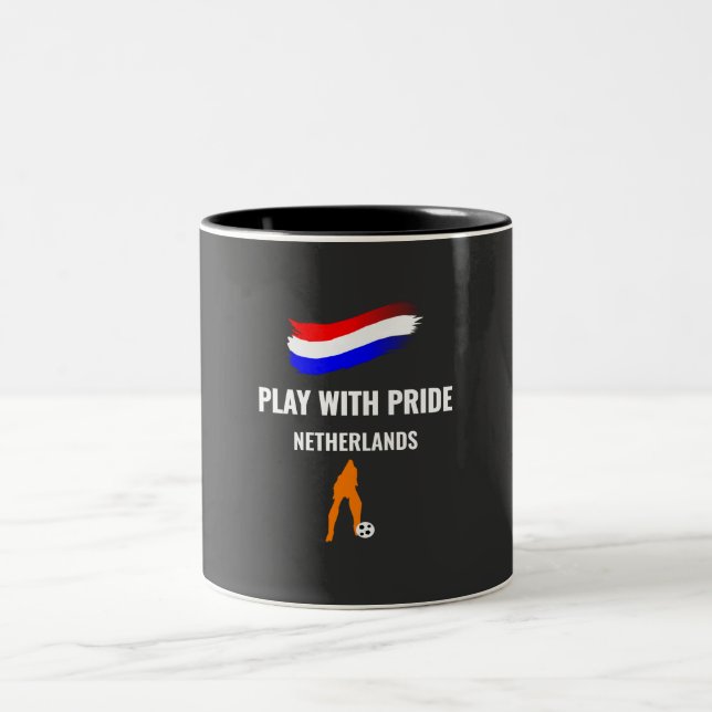Netherlands Soccer Pride 2026 Jersey Two-Tone Coffee Mug (Center)