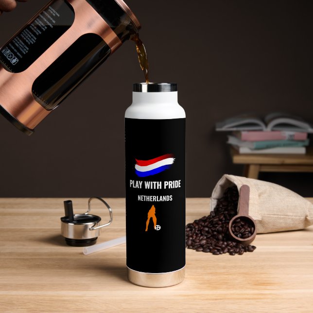 Netherlands Soccer Pride 2026 Jersey Water Bottle (Coffee (Rotated))