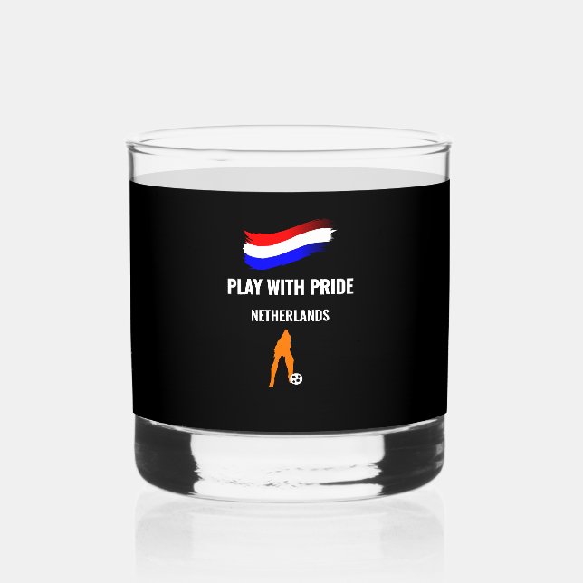 Netherlands Soccer Pride 2026 Jersey Whiskey Glass (Back)