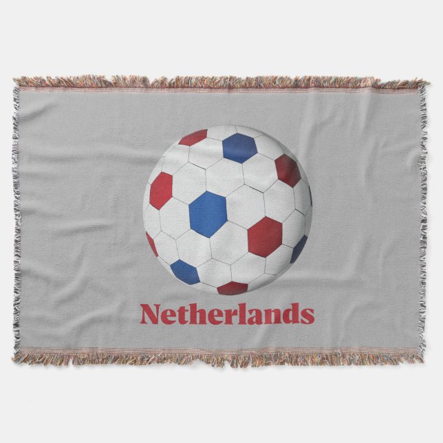 Netherlands Soccer Throw Blanket (Front)