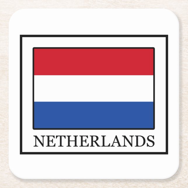 Netherlands Square Paper Coaster (Front)