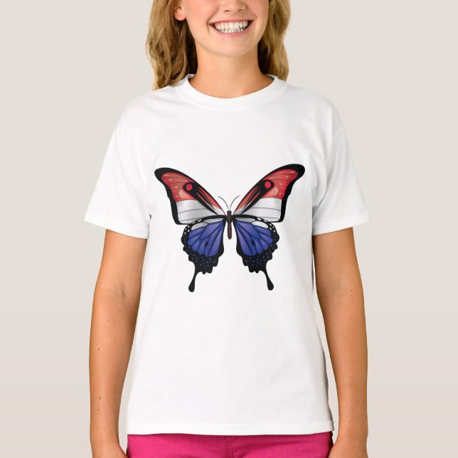 Netherlands Swallowtail Butterfly Flag T-Shirt (Front)
