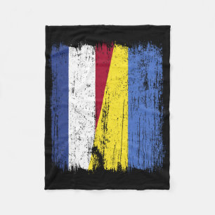 Netherlands Ukraine Half Flag Dutch Ukrainian Heri Fleece Blanket