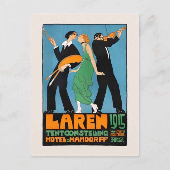 Netherlands Vintage Advertising Poster Laren 1915 Postcard (Front)