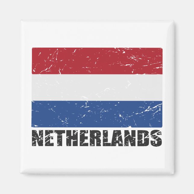 Netherlands Vintage Flag Magnet (Front)