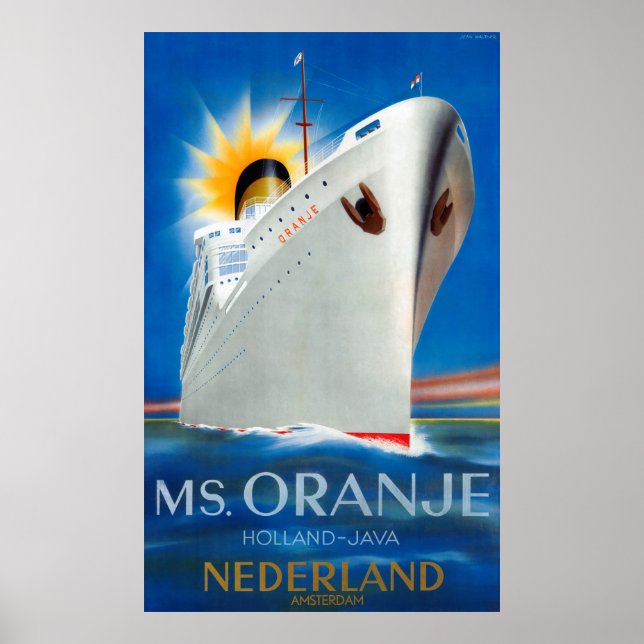 Netherlands Vintage Travel Poster Restored (Front)