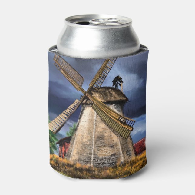 Netherlands Windmill Can Cooler (Can Front)