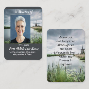Netherlands Windmill Memorial Keepsake Business Card