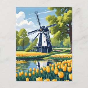 Netherlands Windmills Postcard