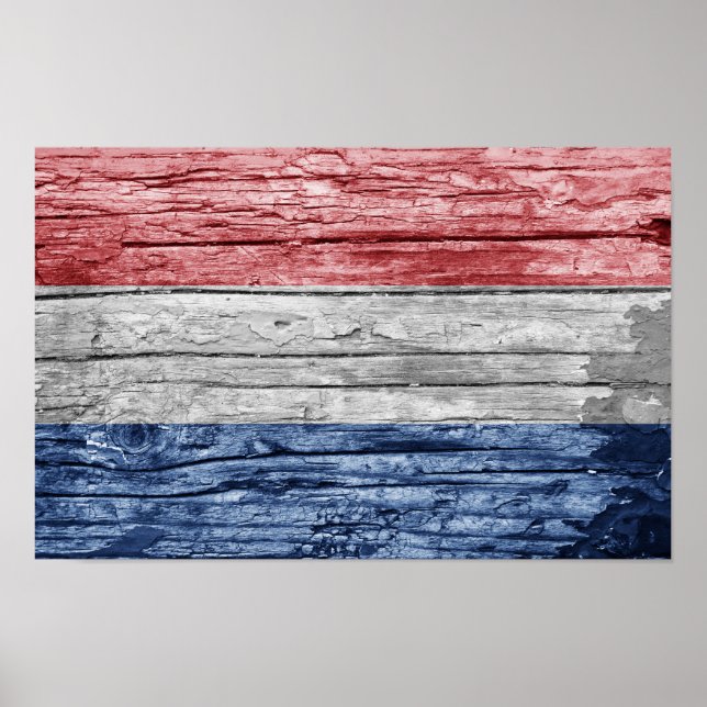 Netherlands wood  flag poster (Front)