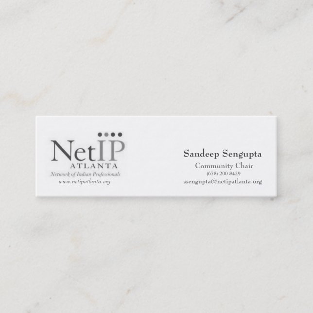 NetIP Atlanta BW Mini Business Card (Front)
