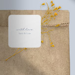 Netral Chic With Love Gift Favour Wedding Sticker<br><div class="desc">Elegant and chic. Simple,  neutral and memorable wedding gift sticker with a crisp white background and dusty blue font.</div>