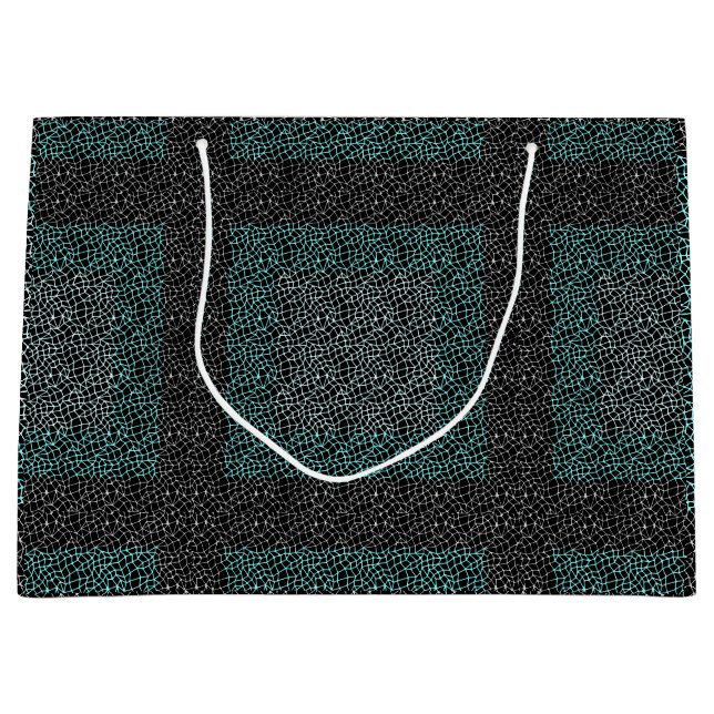 Nets pattern 2 tones.b Black BG Large Gift Bag (Front)